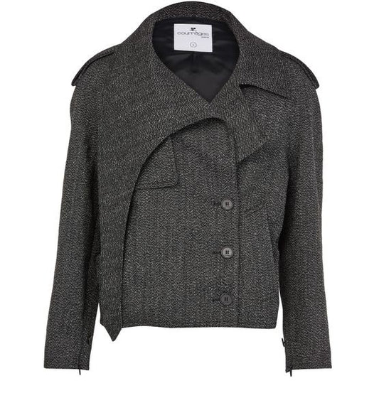 COURREGES Oblique caviar wool coat - Image 1