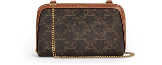 CELINE Clutch with chain in Triomphe canvas and lambskin - Image 1