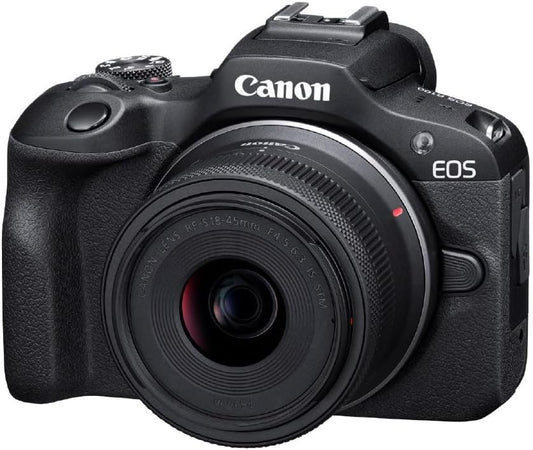 Canon EOS R100 Mirrorless SLR Camera Standard Zoom Lens Kit (RF-S18-45), Black/APS-C/Approx. 12.5 oz EOSR100-1845ISSTMLK