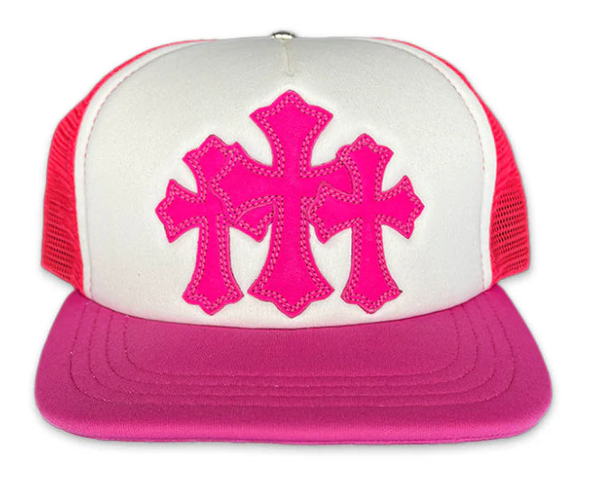 CHROME HEARTS 'HOT PINK' CEMETERY TRUCKER HAT