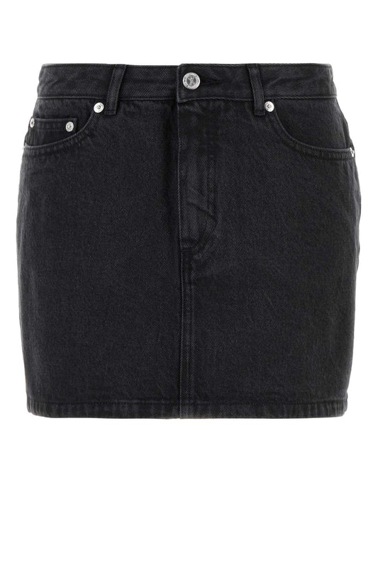 A.p.c. A.P.C.ブラックデニムミニスカート - Image 1