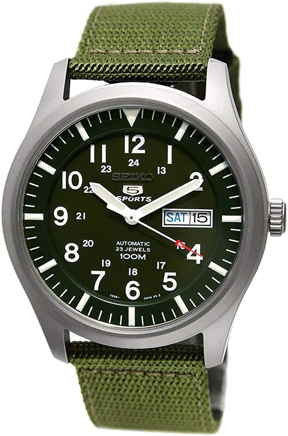 Seiko SNZG09K1 Men's Wristwatch, 5 Military Automatic, Military, Belt Type: