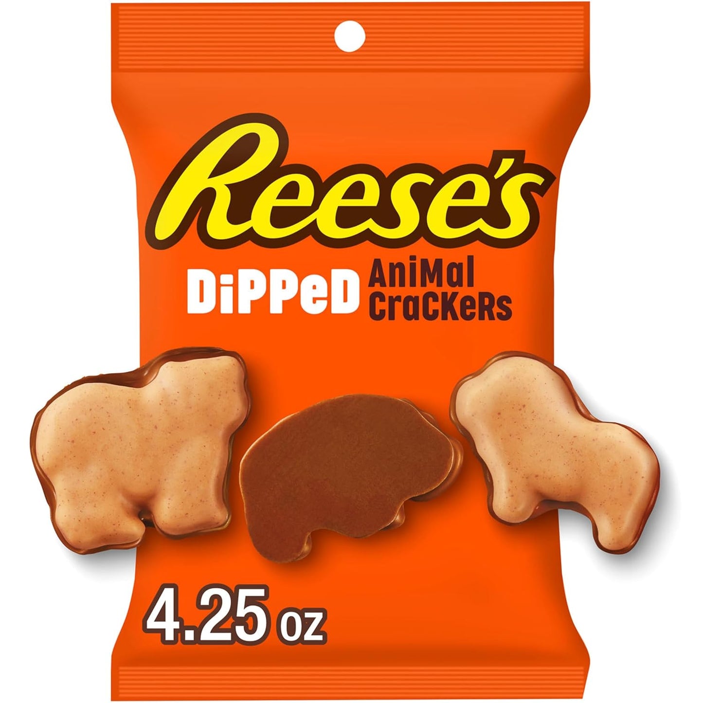 REESE'S Mantequilla de maní de chocolate sumergida, bolsa de galletas de animales, 4.25 oz
