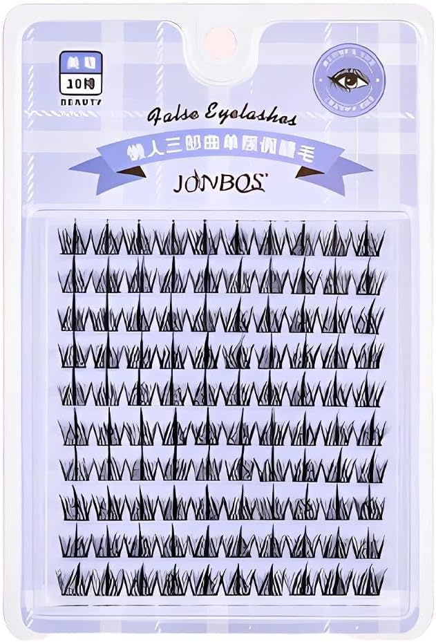 False Eyelashes, Black Color, Loose Curls, Triple-Part Curl Design, Eyelashes, Natural Flowing, Lightweight and Easy to Handle (03-Lazy)