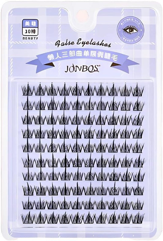 False Eyelashes, Black Color, Loose Curls, Triple-Part Curl Design, Eyelashes, Natural Flowing, Lightweight and Easy to Handle (03-Lazy)