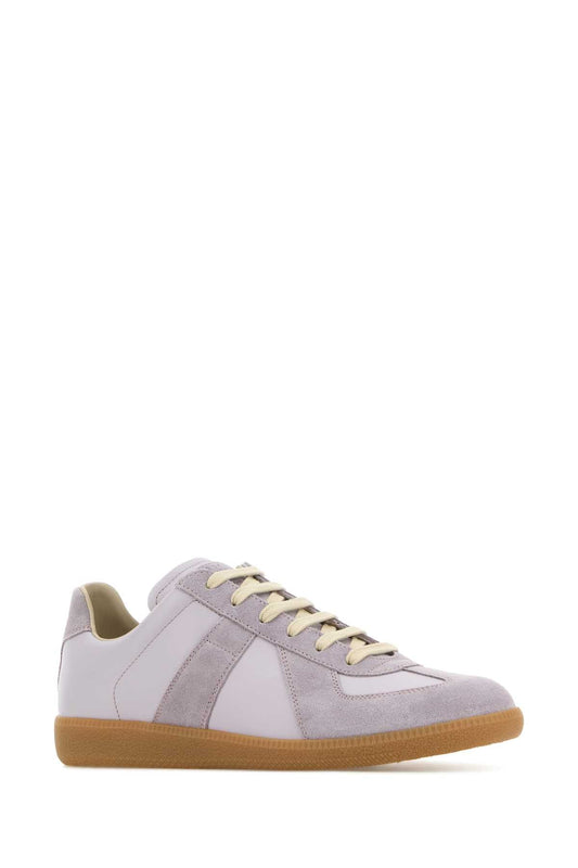 Maison Margiela メゾン・マルギーラ・ライラック・レザーとスエード・レプリカスニーカー - Image 1