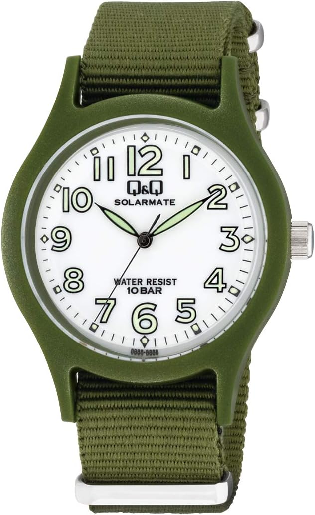 Q&Q H062 Analog Solar Waterproof Watch, etc, Khaki, 1 piece, watch