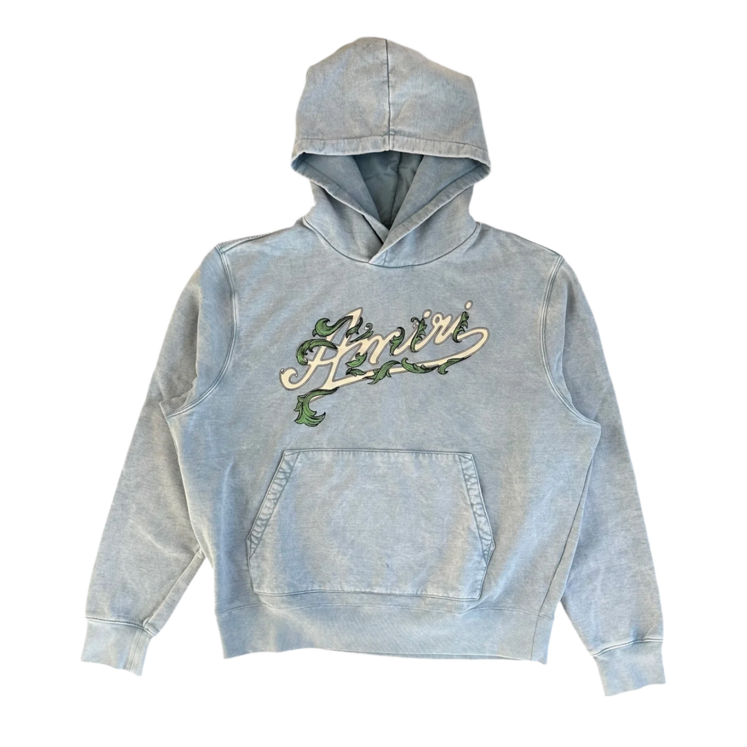 AMIRI 'FILIGREE' FADED BLUE HOODIE