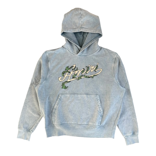AMIRI 'FILIGREE' FADED BLUE HOODIE