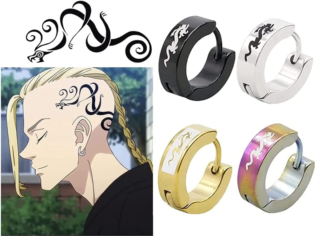 Vice President Ryuguji Ken Earring, Binaural Piercing, Pair of Popular Anime, Characters, Surroundings, Accessories, Moe Goods, Accessories, Simple, Stylish, Fashion, Unisex, Gift, Decoration,