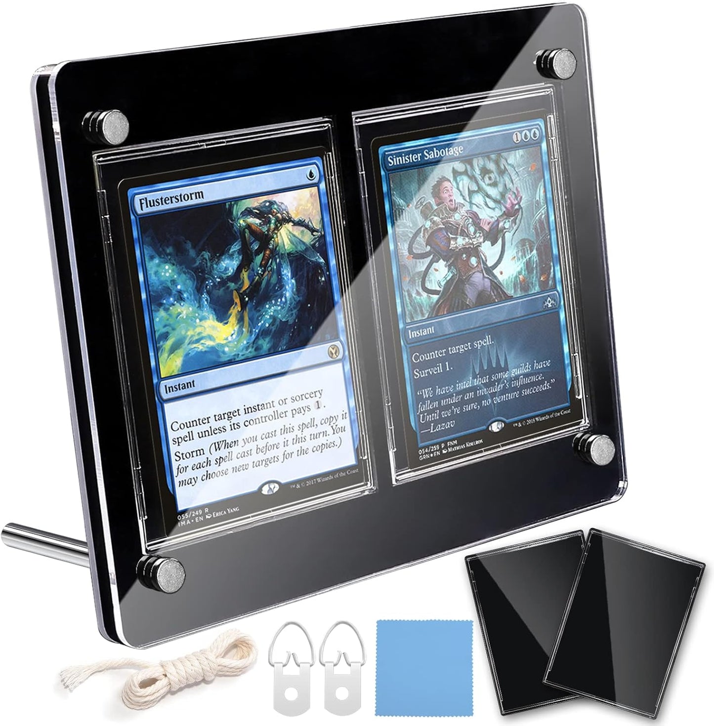 Goreson Dual Black Display Case, Screw Down Card Stand, Card Loader, Card Stand, Card Holder, UV Cut, Black Display Stand (Compatible with Trading Card Case Collection, Compatible with Yu-Gi-Oh!