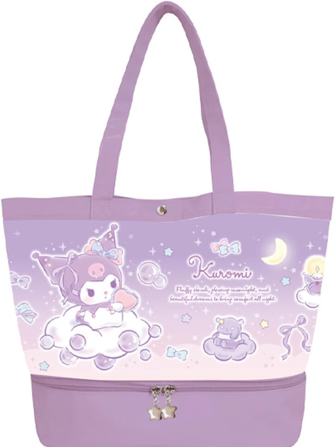 K&Company Sanrio Characters Pocket Vinyl Tote - Kuromi CPV6-KU H11.6 inches (29.5 cm) x W15.7 inches (40 cm) x D6.5 inches (16.4 cm)