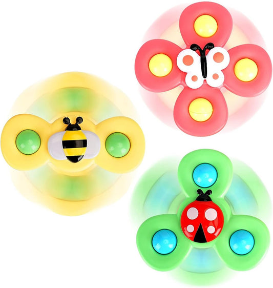 Hand Spinner Baby Toy, Spinning Often, Educational Toy, Bath, Water Play, Popular, Birthday Gift, Cute Insects, Pack of 3