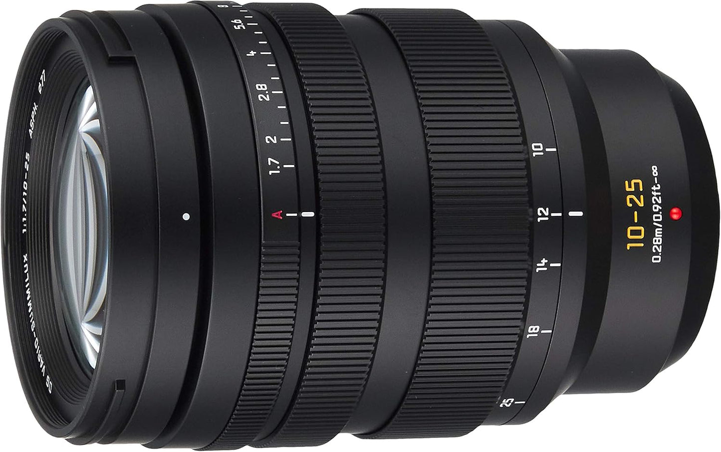 Panasonic Lumix LEICA DG VARIO-SUMMILUX 10-25mm/F1.7 ASPH. Black Wide-Angle Zoom Lens for Micro Four Thirds H-X1025