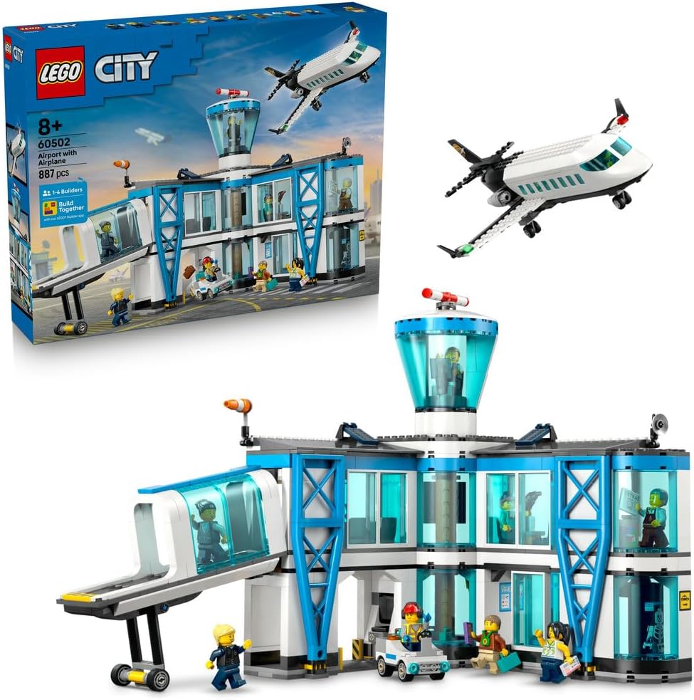 Lego 60502 City Airport Terminal and Airplane Toy, Birthday Gift, Blocks, Boys, Girls, Kids, 8, 9, 10, Elementary School, Vehicle, Airplane, Airship, Interior, Fashionable