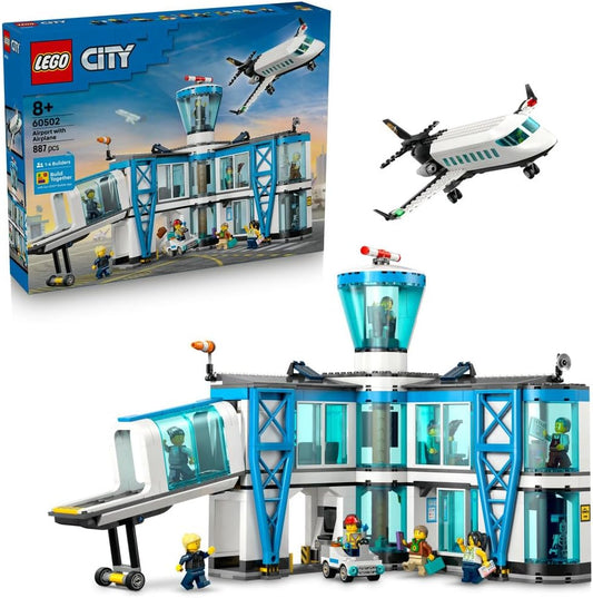 Lego 60502 City Airport Terminal and Airplane Toy, Birthday Gift, Blocks, Boys, Girls, Kids, 8, 9, 10, Elementary School, Vehicle, Airplane, Airship, Interior, Fashionable
