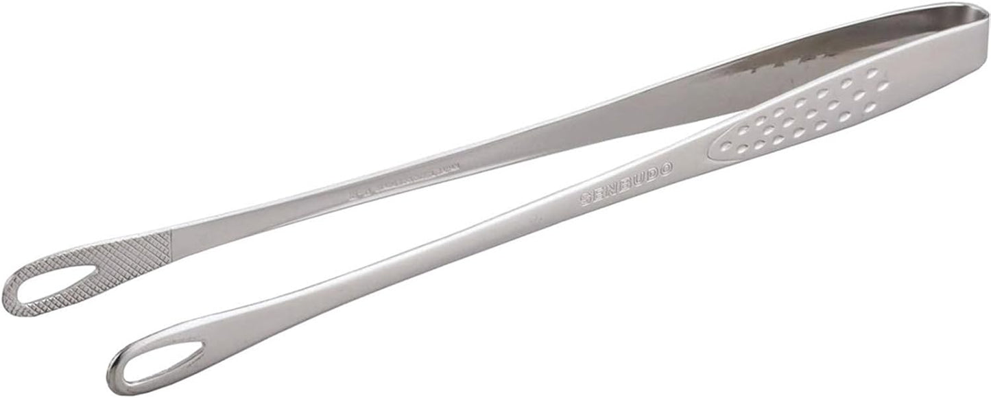 Shimomura Kihan Senbudo Yakiniku Tongs 40298, Silver, 9.4 inches (24 cm).