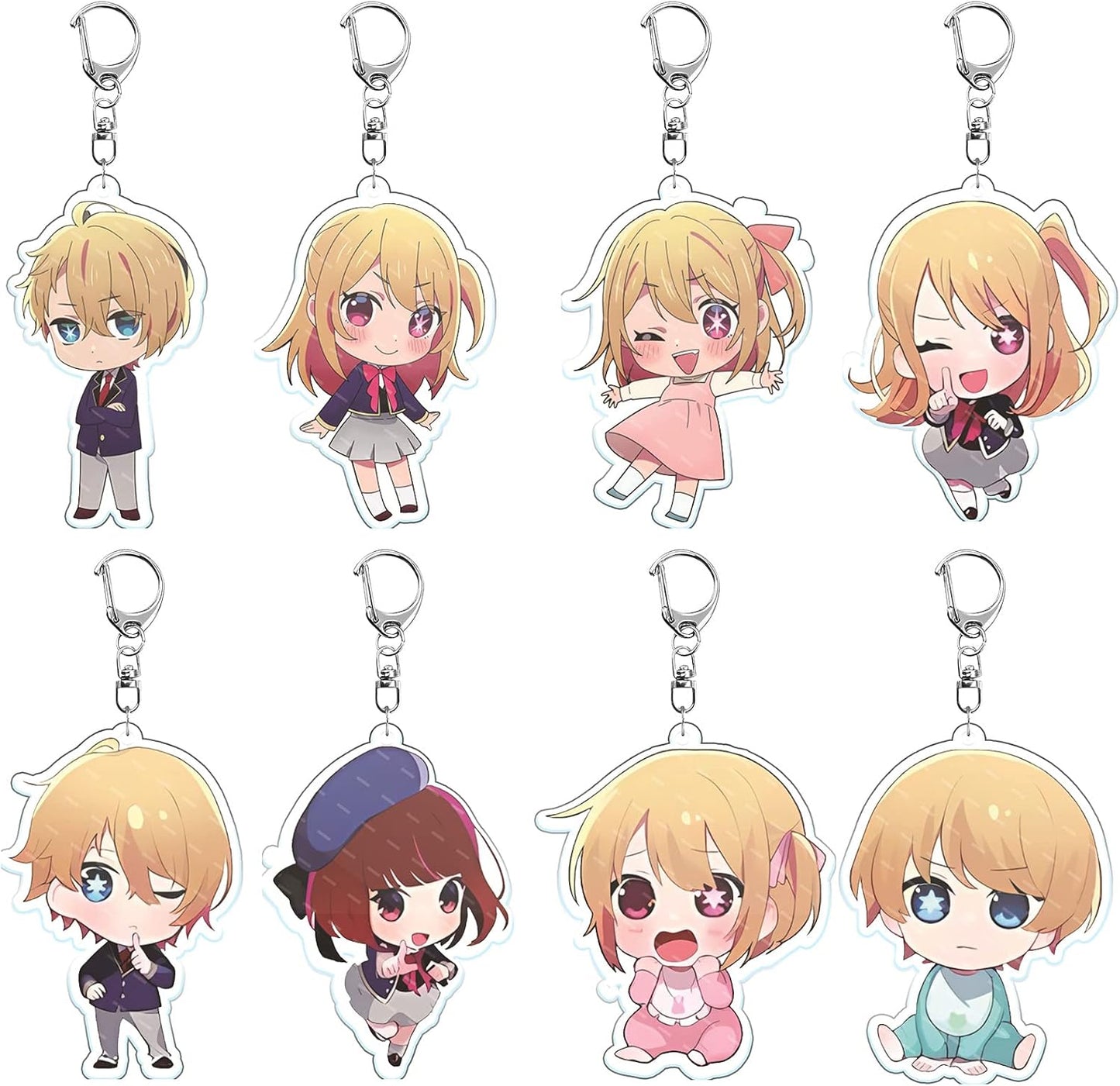 Keychain, Popular, Anime, Characters, Acrylic Key Chain, Cute, Keys, Cell Phone, Bag, Accessories, Decoration, Anime Goods, Popular, Lightweight (Set of 8)