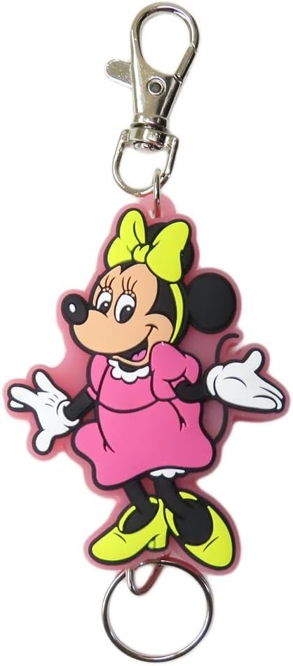 SK Japan Disney Minnie Mouse Rubber Reel Keychain 16537