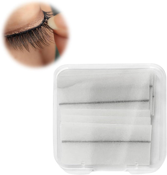 PAVIKE 40pcs Self Adhesive Eyelash Strip Lash Strips, Clear Band Eyelash Strip Bulk Eyelash Applicator Replacement Jelly Sticker False Eyelash Adhesive Strips, Hypoallergenic, Reusable with Storage