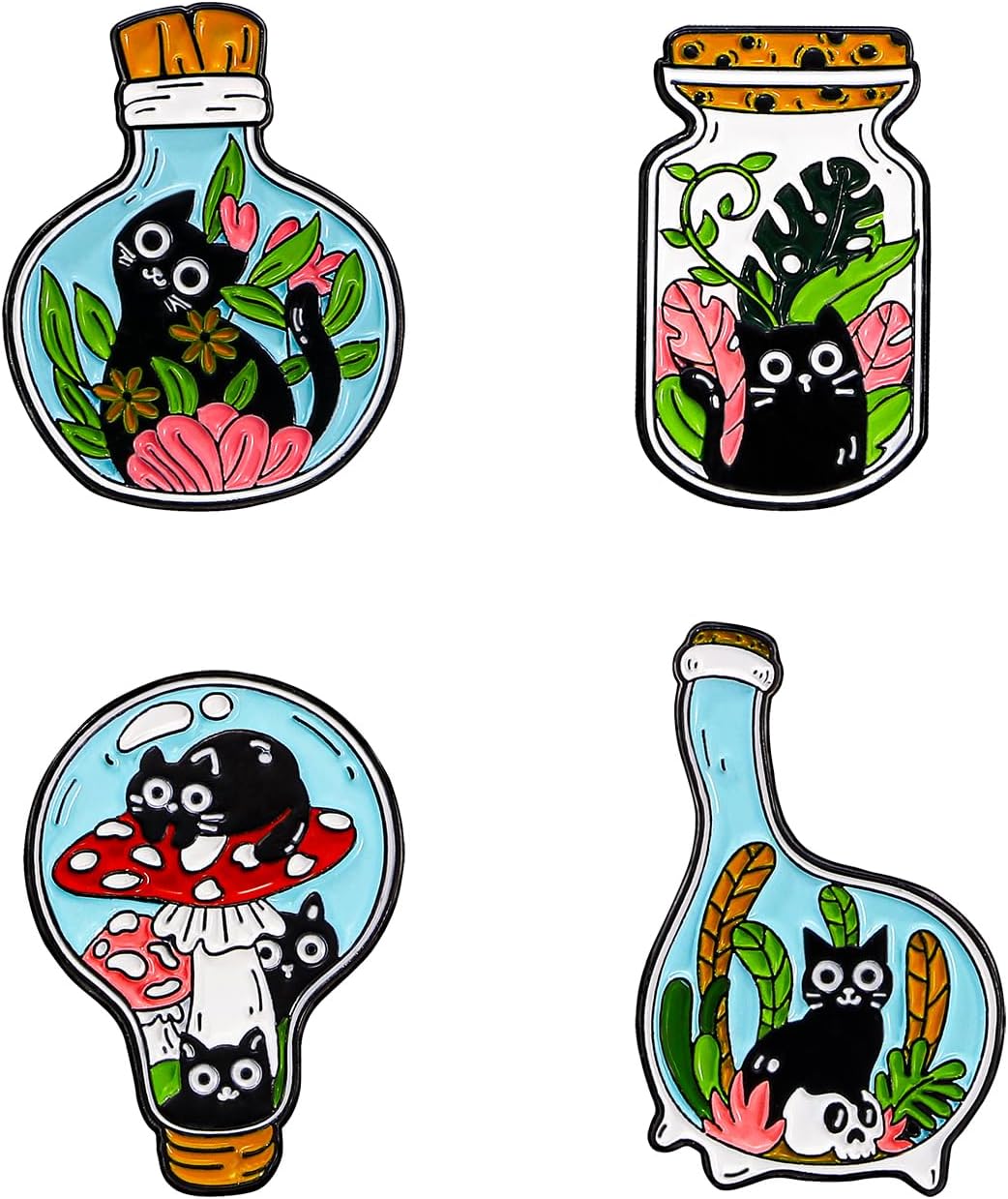 Juego de pines de solapa esmaltados con diseño de gato para mochilas, chaquetas, sombreros, bolsas, alfileres novedosos, insignias, regalos y joyas