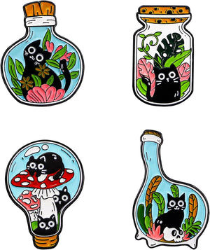 Juego de pines de solapa esmaltados con diseño de gato para mochilas, chaquetas, sombreros, bolsas, alfileres novedosos, insignias, regalos y joyas