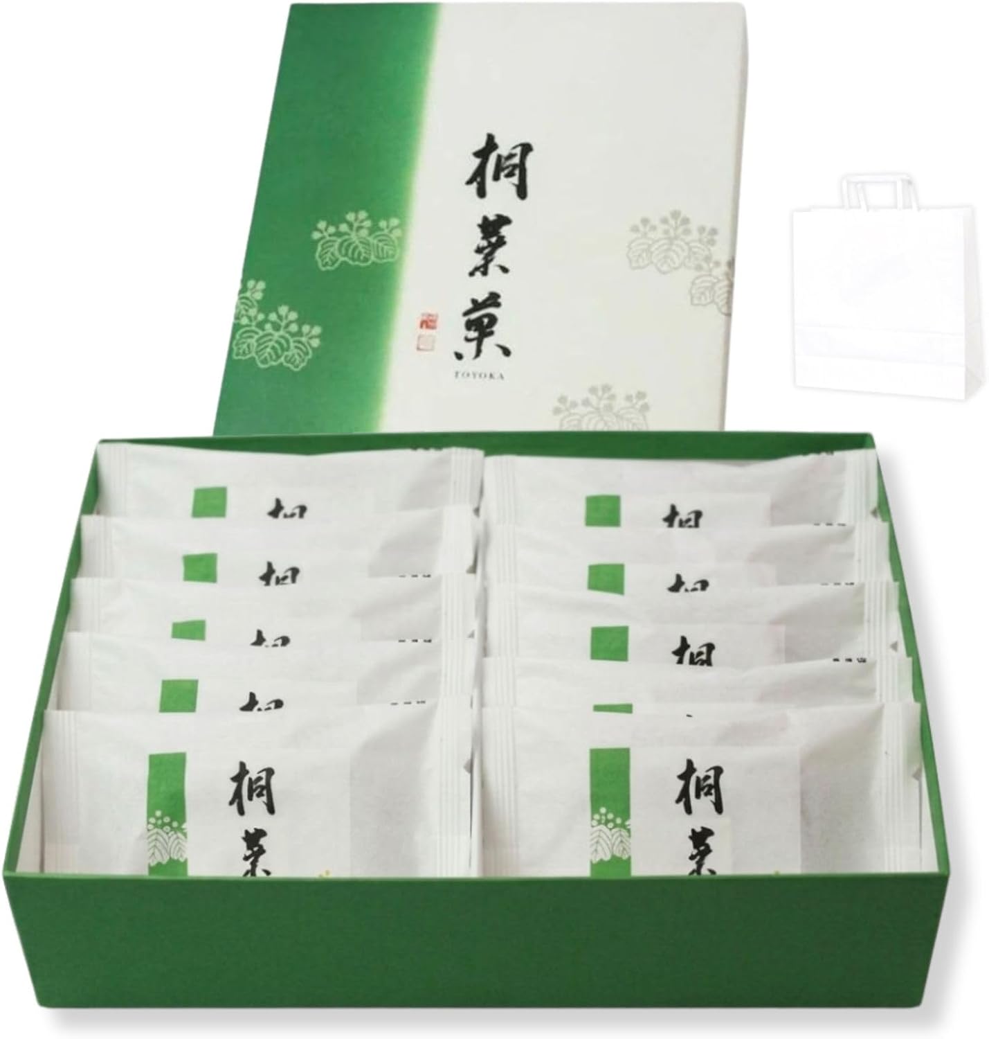 Paulownia Leaf Confectionery Set of 10 with Carry Bag, Hiroshima Japanese Confectionery Gift, For Gifts, Individually Wrapped