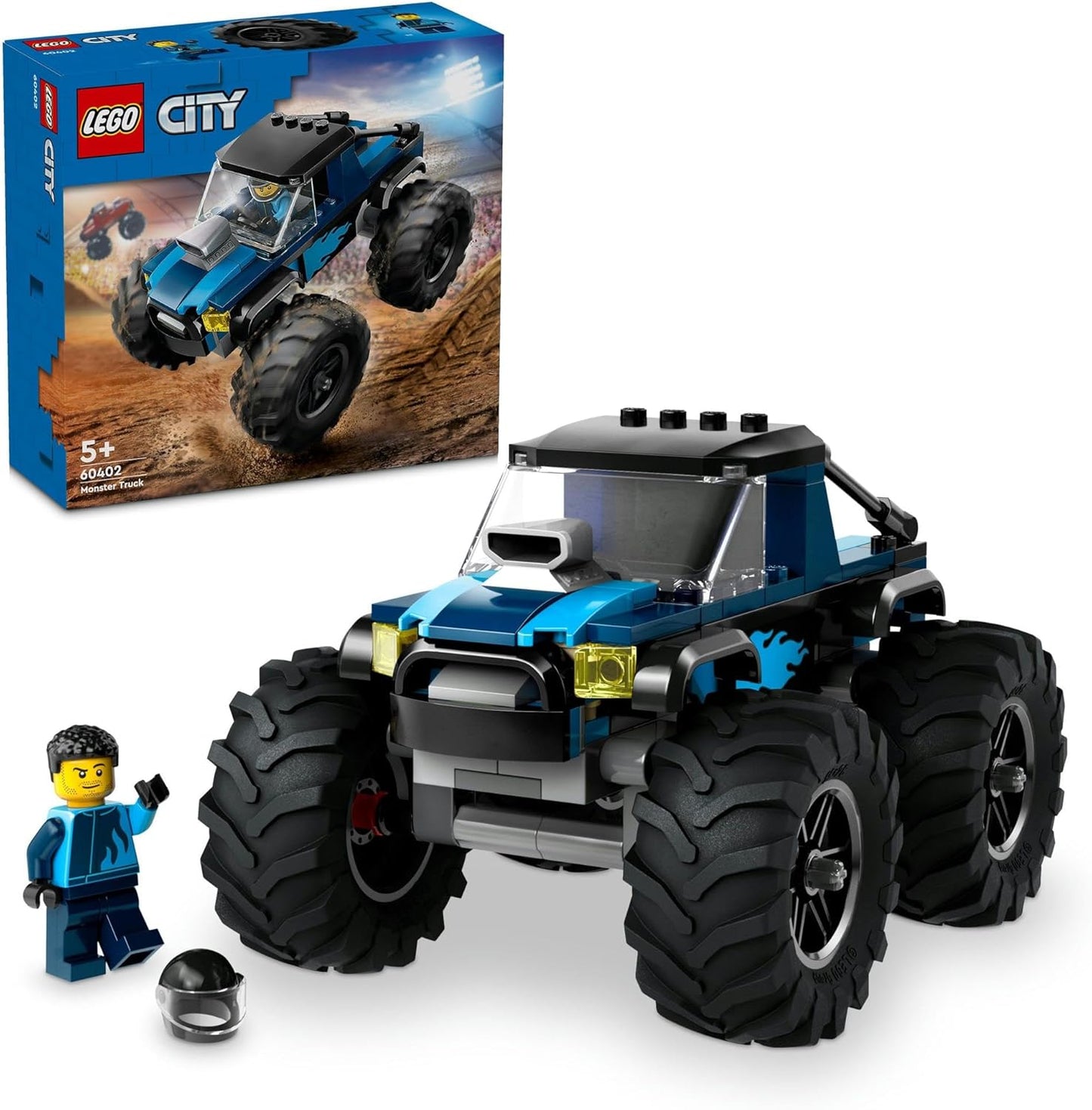LEGO City Blue Monster Truck Toy, Building Blocks, Educational Toy, Birthday Present, Cars, Mini Car, For Boys, Girls, Children, Ages 5 to 8, 60402