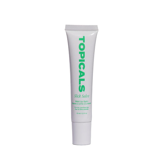 Topicals Slick Salve Mint Glossy Lip Balm | Alivia las molestias, fortalece la barrera y proporciona hidratación y alivio duraderos, fórmula vegana sin parabenos con ácido hialurónico y ceramidas (0.5