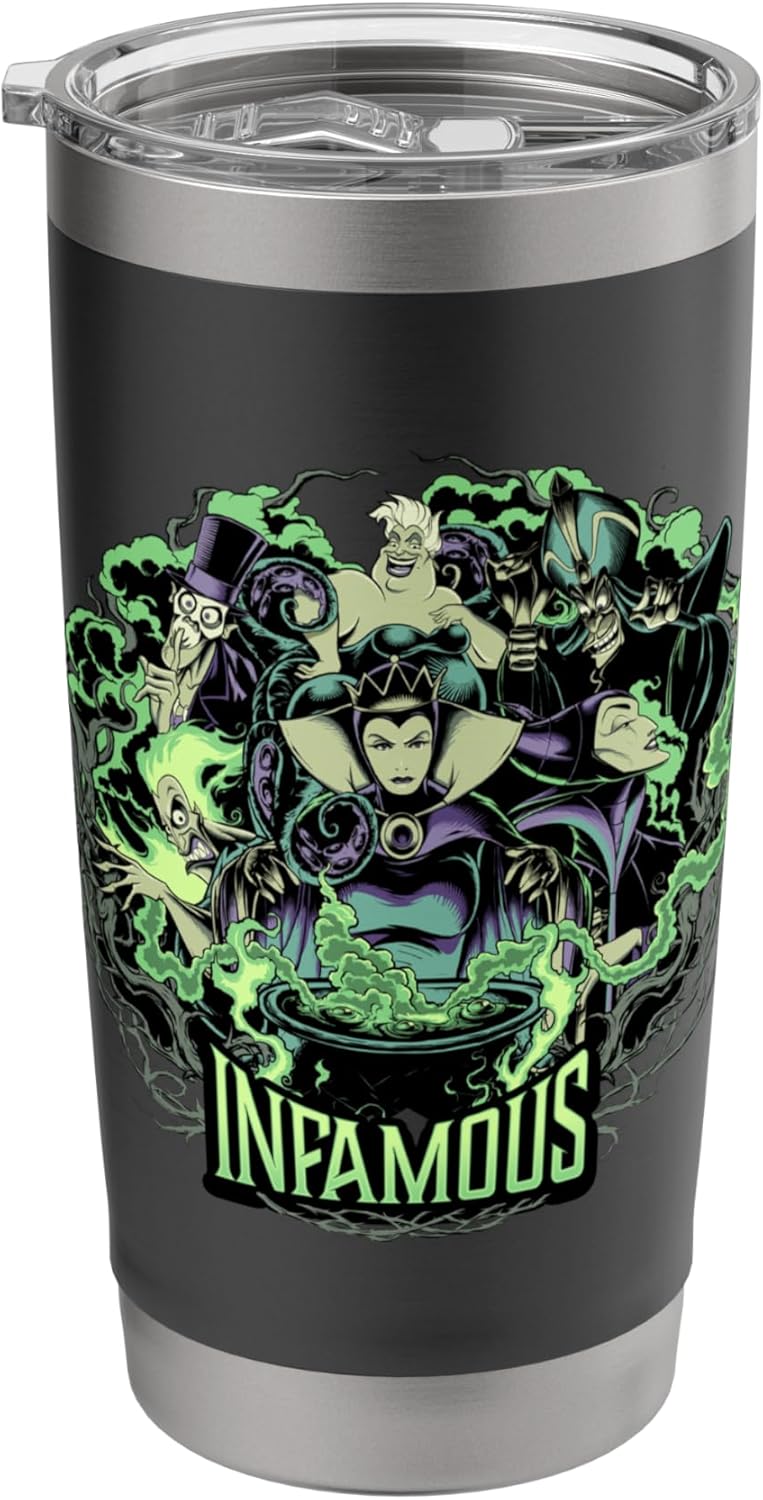 Disney Villains Infamous Evil Group - Vaso aislado de acero inoxidable