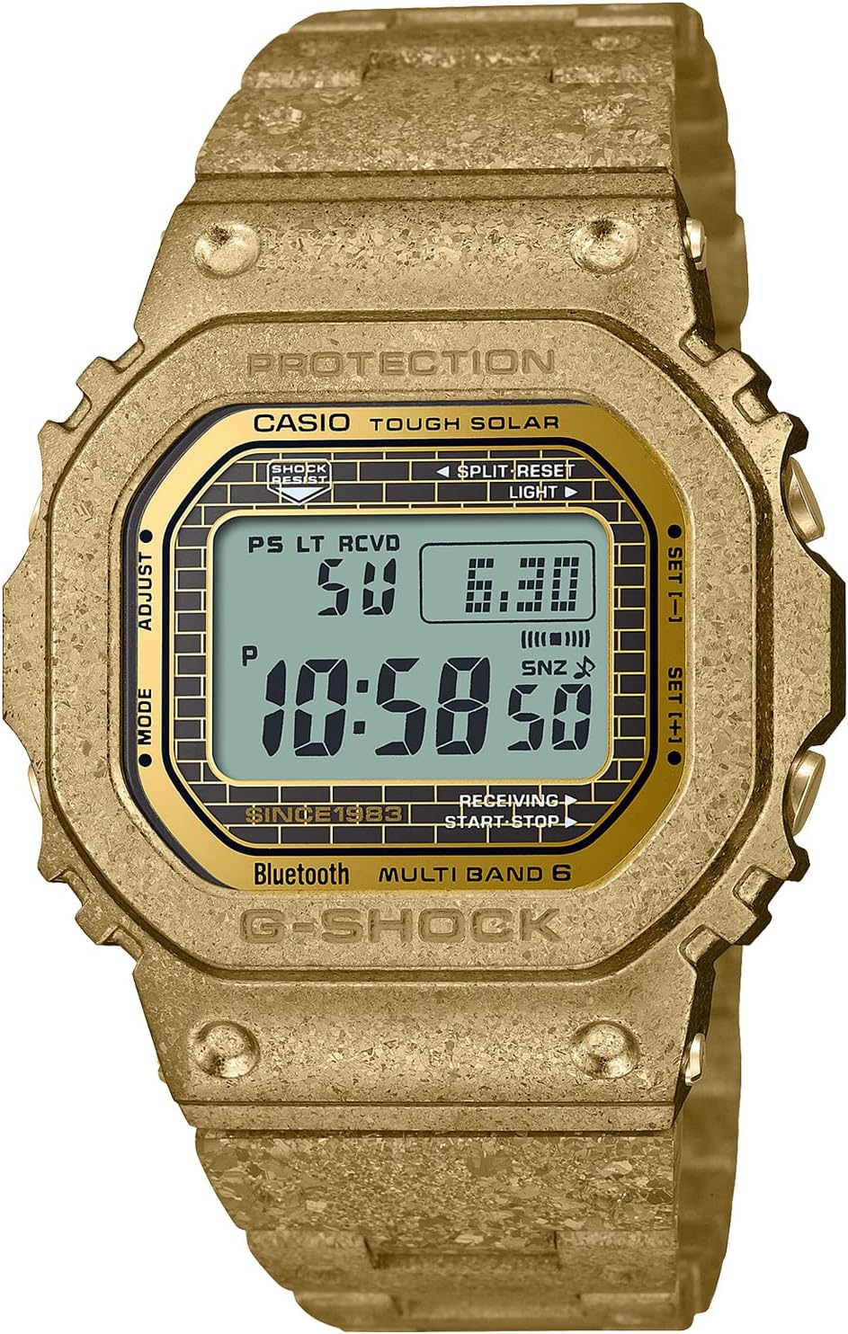 Casio GMW-B5000 RECRYSTALLIZED SERIES Wristwatch, Limited Model: G-Shock 40th Gold, Textured shape