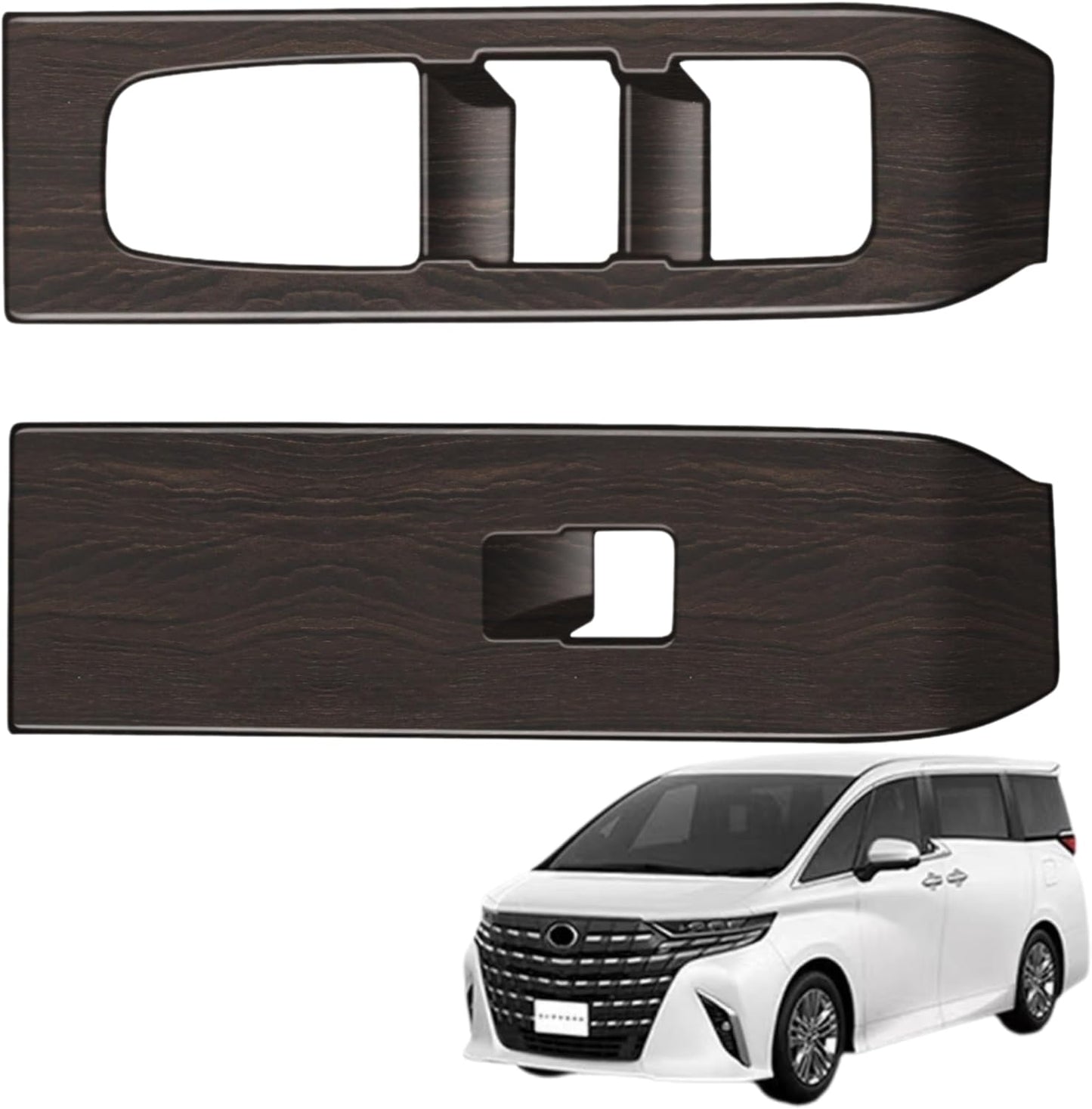 Compatible with Alphard Vellfire 40 Series Door Power Window Switch Panel Cover, Custom Parts, Accessories, Interior Goods (Black Wood Grain)