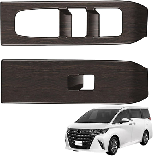 Compatible with Alphard Vellfire 40 Series Door Power Window Switch Panel Cover, Custom Parts, Accessories, Interior Goods (Black Wood Grain)