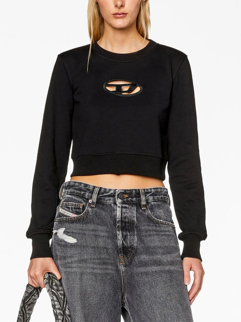 Diesel ディーゼルfスリミーODクロップスウェットシャツが切り取られた - Image 1