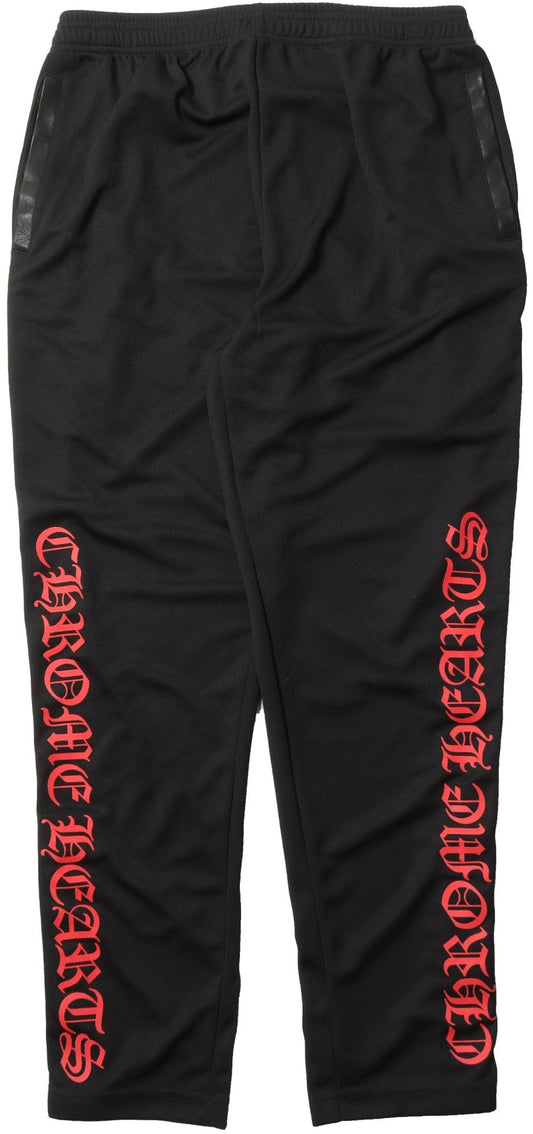 CHROME HEARTS 'RED STRIPE' BLACK TRACK PANTS