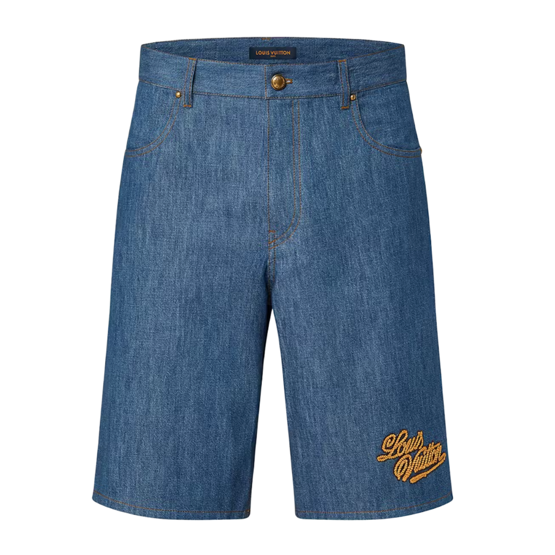 LOUIS VUITTON 'WESTERN EMBROIDERED CHAMBRAY' SHORTS