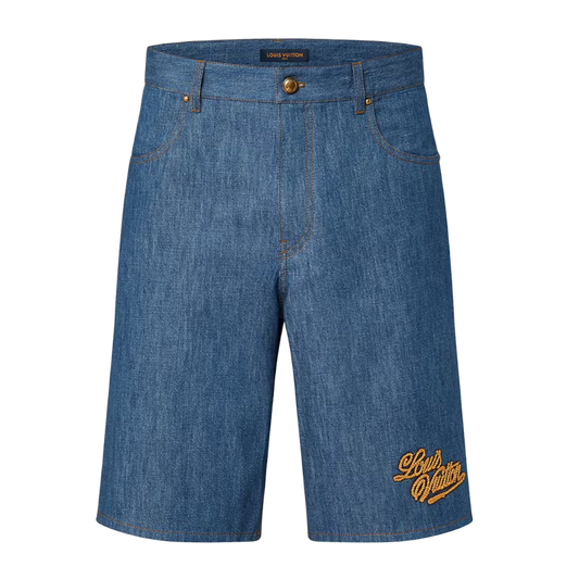 LOUIS VUITTON 'WESTERN EMBROIDERED CHAMBRAY' SHORTS