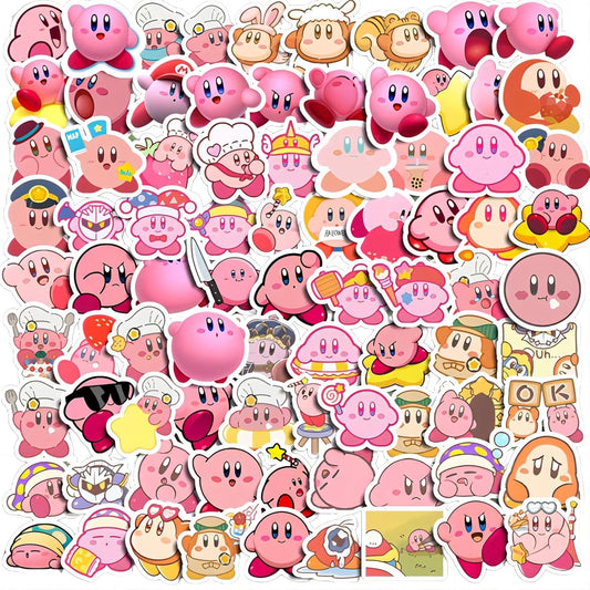 Kirby Sticker Collection Sticker Set, Anime, Cartoon Stickers, Cute, Notebook, Children's Seal, Waterproof PVC Stickers, Character Goods, Popular, Pictures, Gift, DIY Decoration, Letter, Mobile Phone