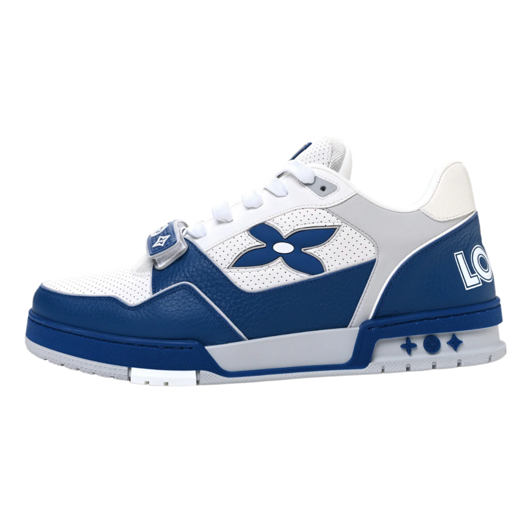 LOUIS VUITTON 'CALFSKIN MONOGRAM' WHITE BLUE TRAINER SNEAKER