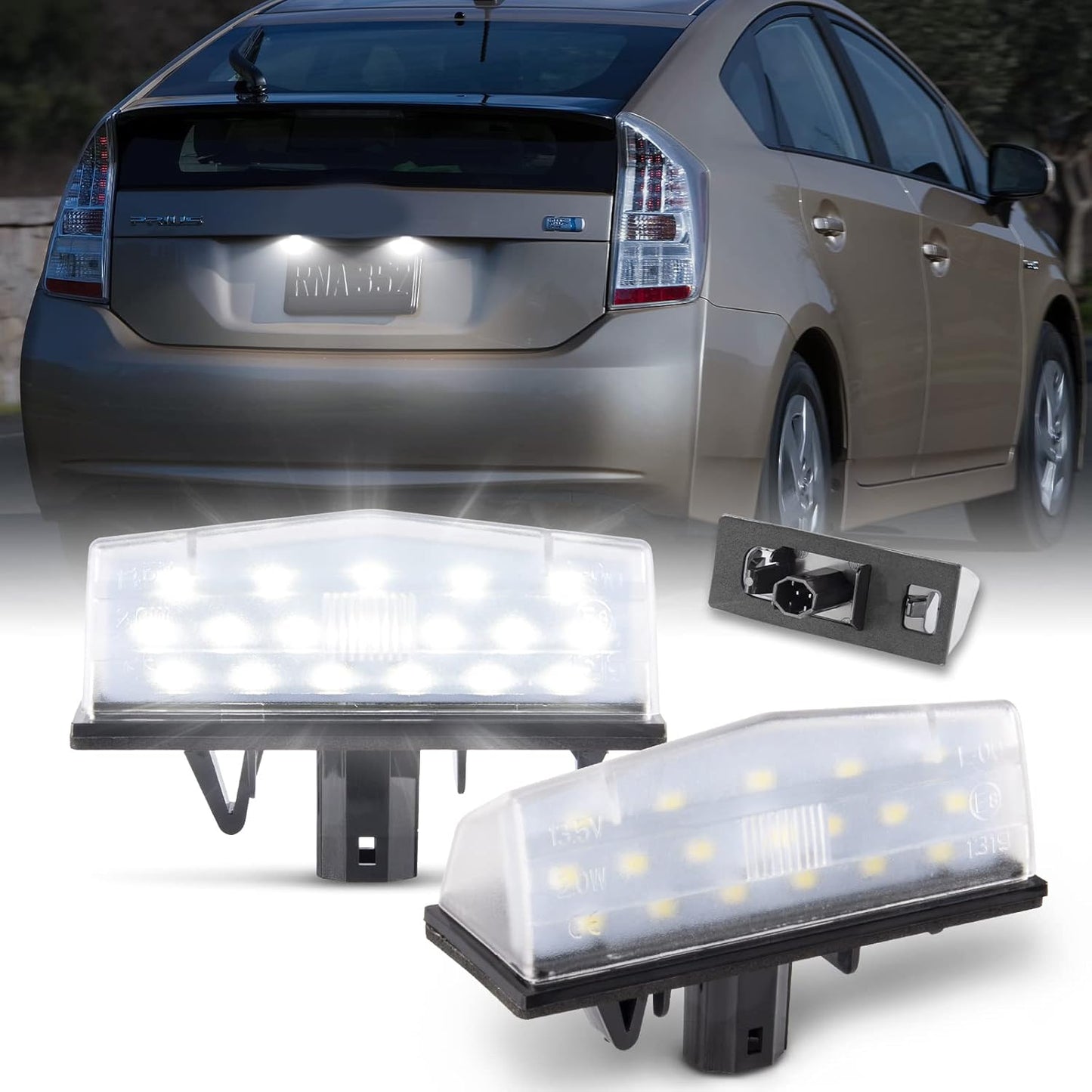 POPMOTORZ License Plate LED Prius 20 Series 30 Series Prius PHV 30 Series Prius Alpha 40 Series C-HR ZYX10/NGX50 RAV4 License Lamp Genuine Replacement