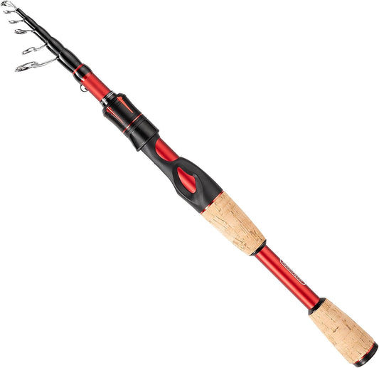 EOW XPEDITE LITE ポータブル伸縮釣り竿&コンボ、スピニング&キャスティングフィッシングポール、24Tカーボンロッドブランク、ソリッドカーボンチップ、スプリットコルクグリップ、トラベルロッド、コンボ 5+1BBスピニングリール付き