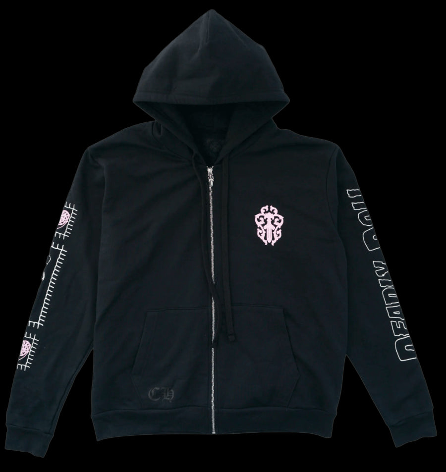 CHROME HEARTS DEADLY DOLL HORSESHOE ZIP UP HOODIE