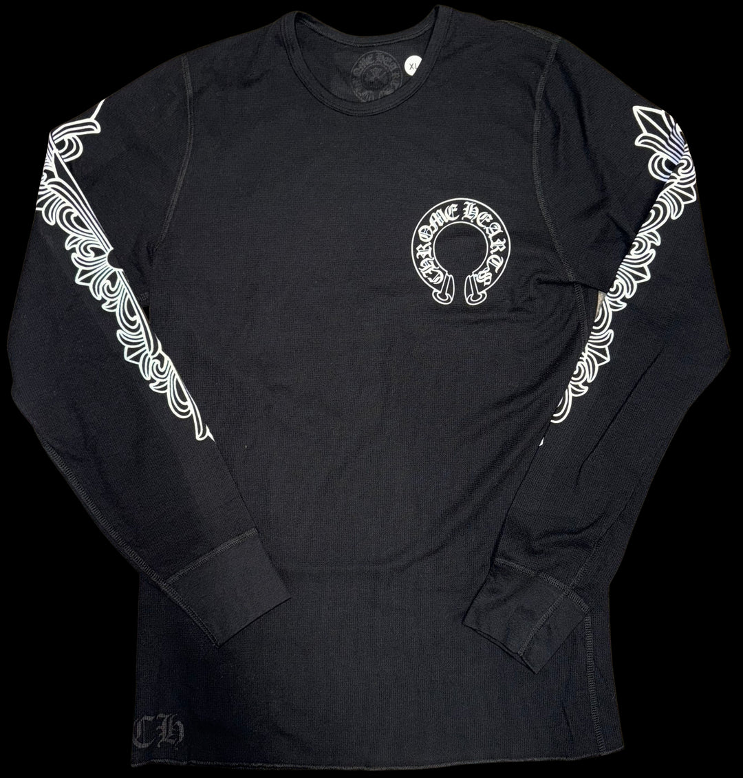 CHROME HEARTS 'BLACK HORSESHOE' FLORAL THERMAL SHIRT