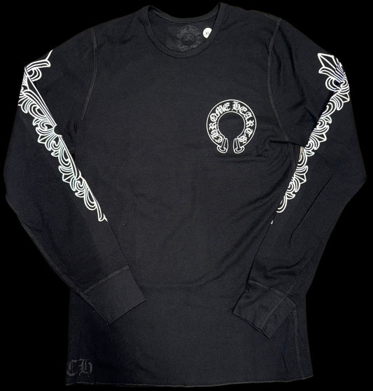 CHROME HEARTS 'BLACK HORSESHOE' FLORAL THERMAL SHIRT