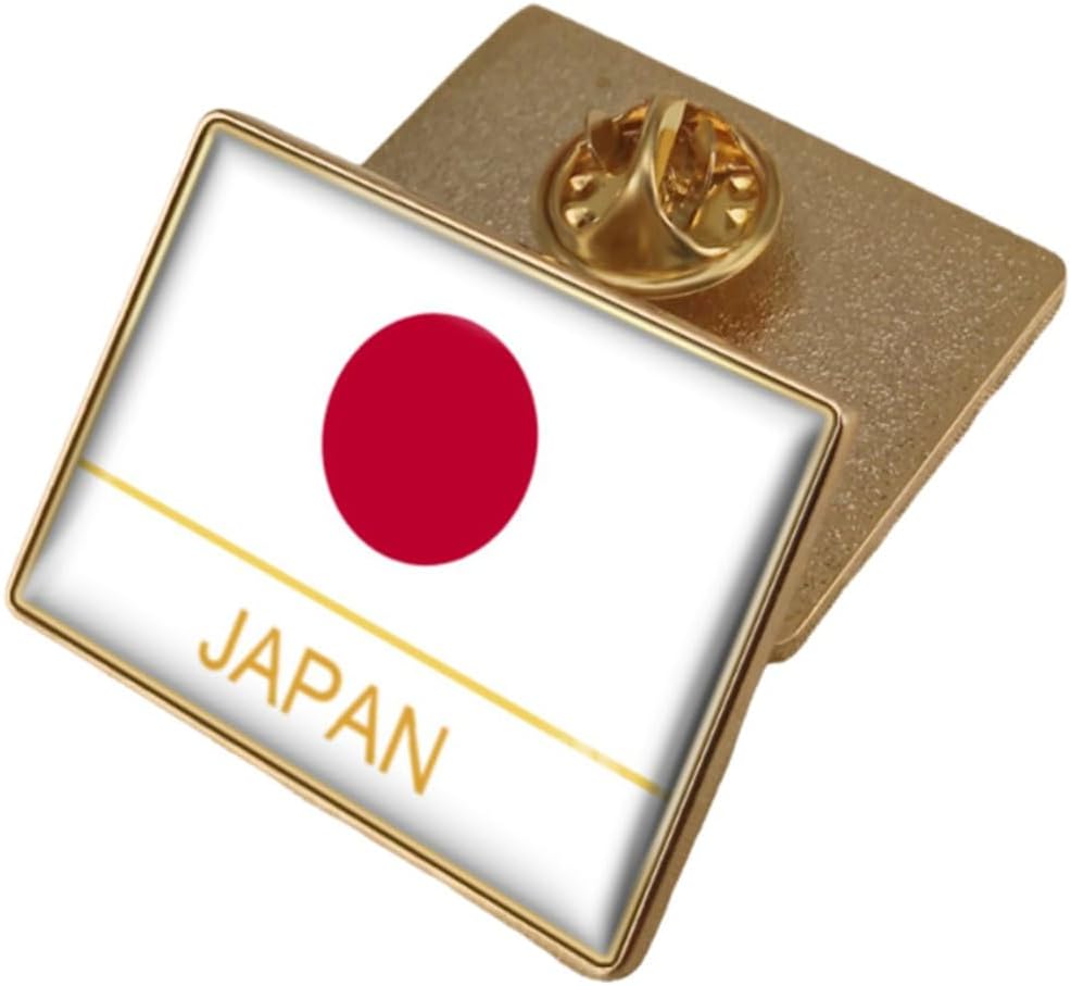 Hifeoos Japanese Flag Brooch Novelty Rectangle Japanese Flag Brooch Crystal Pin Lapel Pin Badge Metal Clothing Hat Bag Jewelry Accessories 32*23mm