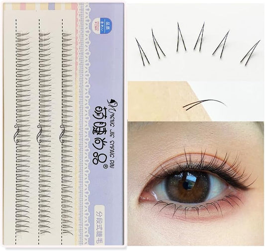 Lower Eyelashes, Popular, 0.2 inch (5 mm) / 0.2 inch (6 mm) / 0.3 inch (7 mm) Mixed Air Feel, Part False Eyelashes, Natural Eyelashes, Extension, False Eyelashes, Easy for Beginners, Students Who Like Natural Makeup (X-02)