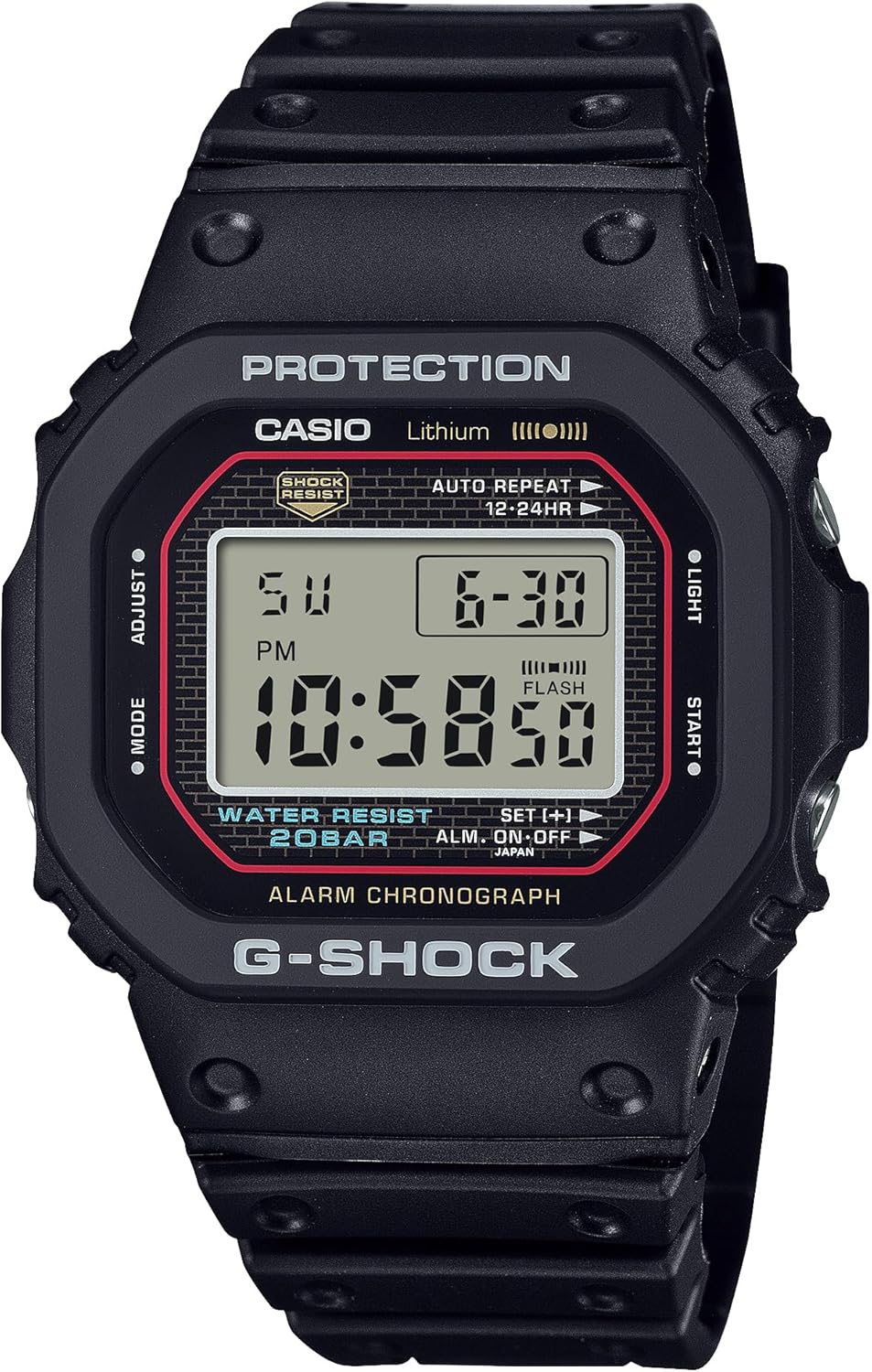 Casio DW-5000R-1AJF Men's Wristwatch, Genuine Domestic Product, First Generation G-Shock Reproduction Model, Uses Biomass Plastic, Black, Black