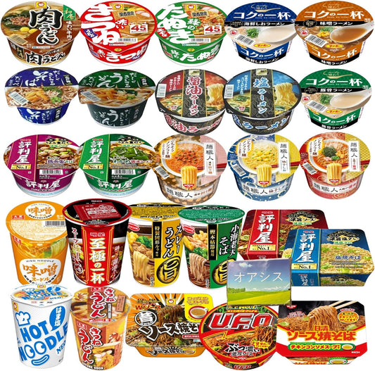 Cup Ramen, 12 Types, Assorted Set, Cup Noodles, 2 Yakisoba, 6 Bowl-Shaped Cups, 4 Types of Vertical Cups, Nissin, Maru-chan, Myosei, Sapporo Ichiban, Sapporo Ichiban Sanpo, Assorted Set