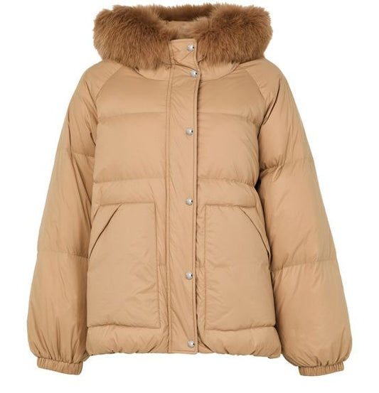 YVES SALOMON Hooded puffer jacket with a fox fur trim - Image 1