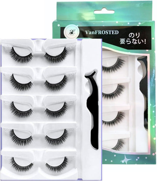 Glue-Free False Eyelashes, Repeated Glue, No Glue Required, Stage, Stage, Fitness Competition, Dance, False, 3D, Mink Volume, Large Eyelashes, Bulky (5A)